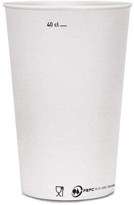 GOBELETS CARTON BLANC 49 CL JAUGÉ À 40 CL X50
