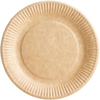 ASSIETTES CARTON BIOLINE COULEUR KRAFT Ø 18 CM X1000
