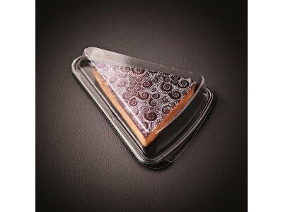 BASES TARTE TRIANGLE PS NOIR COUVERCLES TRANSPARENTS PVC X420