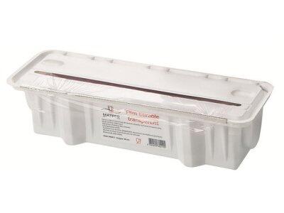 FILM ÉTIRABLE EN PVC DE 300M EN BOÎTE DISTRIBUTRICE PLASTIQUE, LARGEUR 45 CM