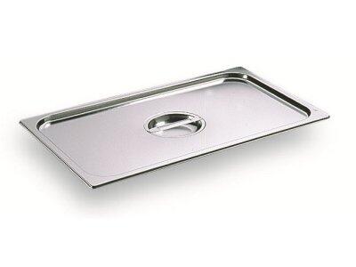 COUVERCLE INOX AVEC POIGNÉE GN 2/4 BAC GASTRONORME SANS ANSE