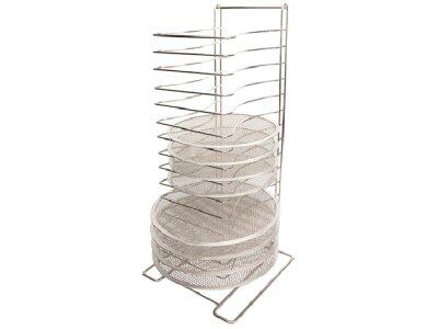 RACK POUR GRILLES À PIZZA INOX 15 NIVEAUX JUSQU'À 40 CM