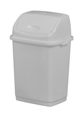 POUBELLE PLASTIQUE A COUVERCLE BASCULANT CLAP  5L  BLANC