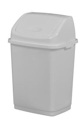 POUBELLE PLASTIQUE A COUVERCLE BASCULANT CLAP  10L  BLANC