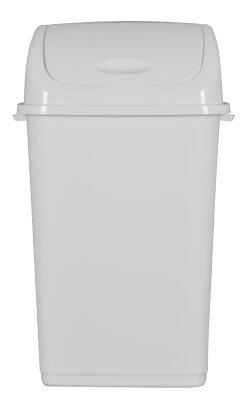 POUBELLE PLASTIQUE A COUVERCLE BASCULANT CLAP  50L  BLANC