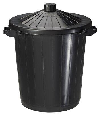 LOT DE 6 POUBELLES DE RUE A POSER REGLISSE  80L  NOIR