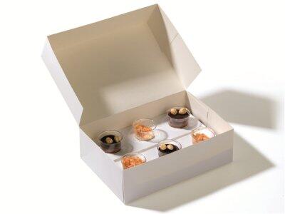 BOÎTES À ENTREMETS EN CARTON BLANC H 80 MM 260X180 MM X50