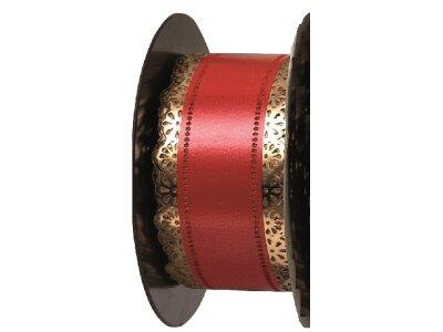 RUBANS CHARLOTTE 23 M À DENTELLE LARGEUR 40 MM ROUGE