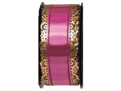 RUBANS CHARLOTTE 23 M À DENTELLE LARGEUR 50 MM ROSE
