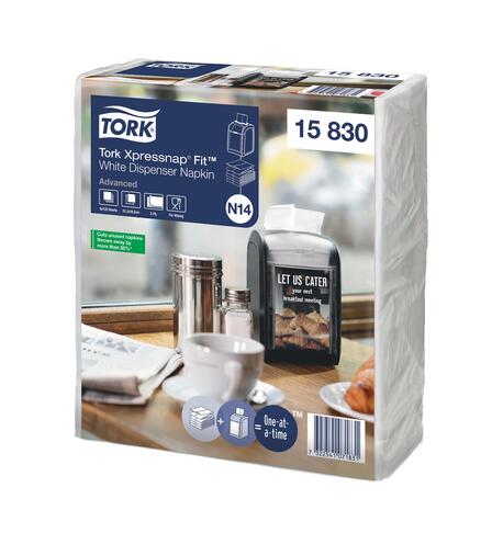 SERVIETTE POUR DISTRIBUTEUR 21,3X16.5CM TORK® XPRESSNAP FIT® N14 2 PLIS BLANC X4320 - 2