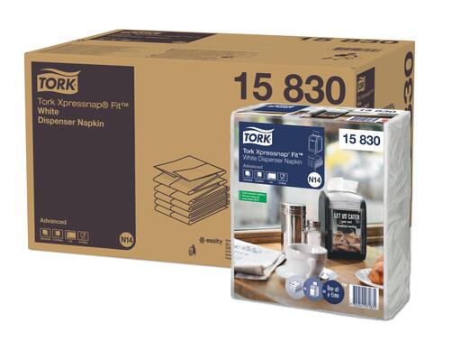 SERVIETTE POUR DISTRIBUTEUR 21,3X16.5CM TORK® XPRESSNAP FIT® N14 2 PLIS BLANC X4320 - 3